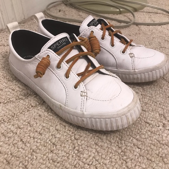 Sperry Shoes - Sperry Leather Tennis Shoes White 6